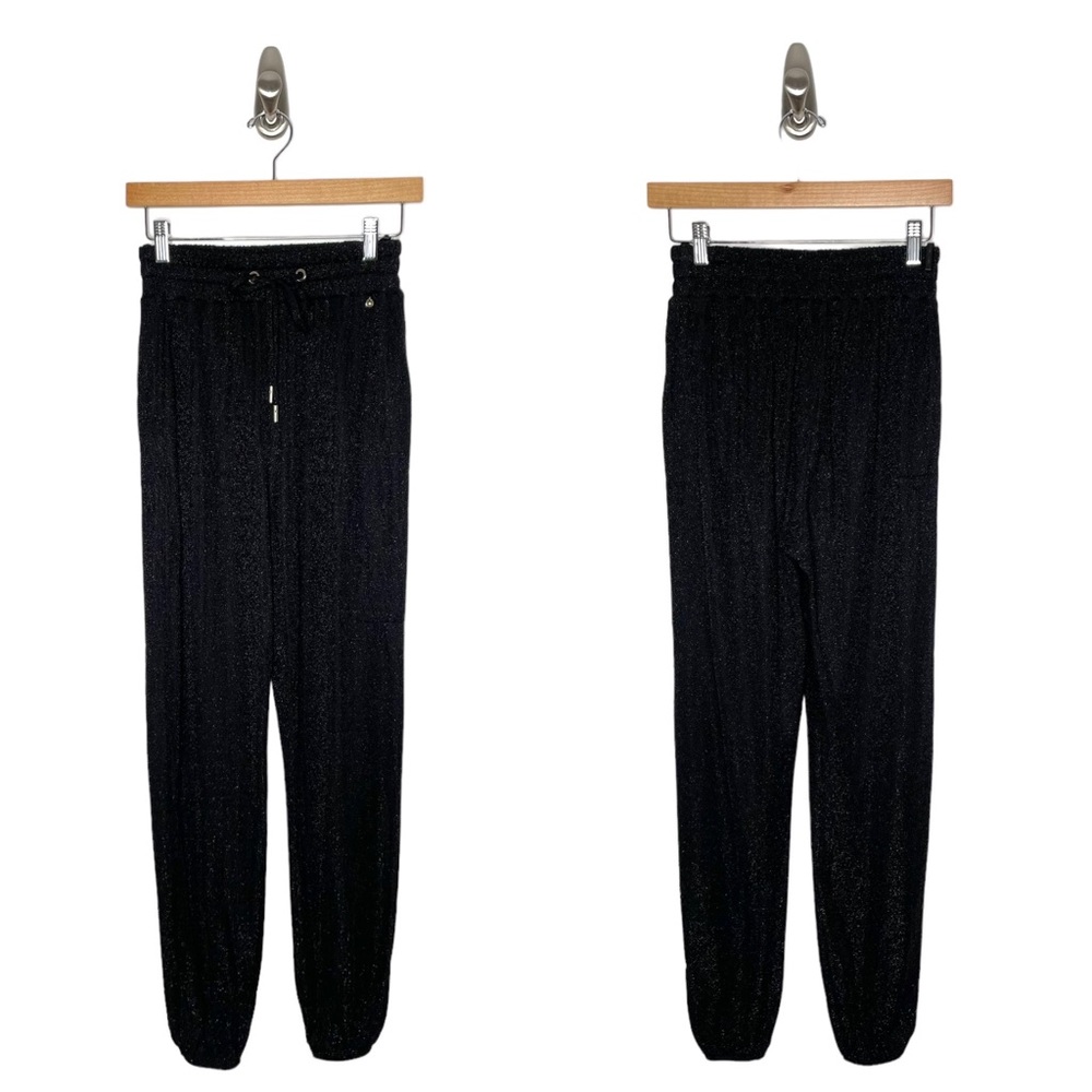Elisabetta Franchi | Ankle Length Knit Trousers in Black/Gold Lurex Glitter 40